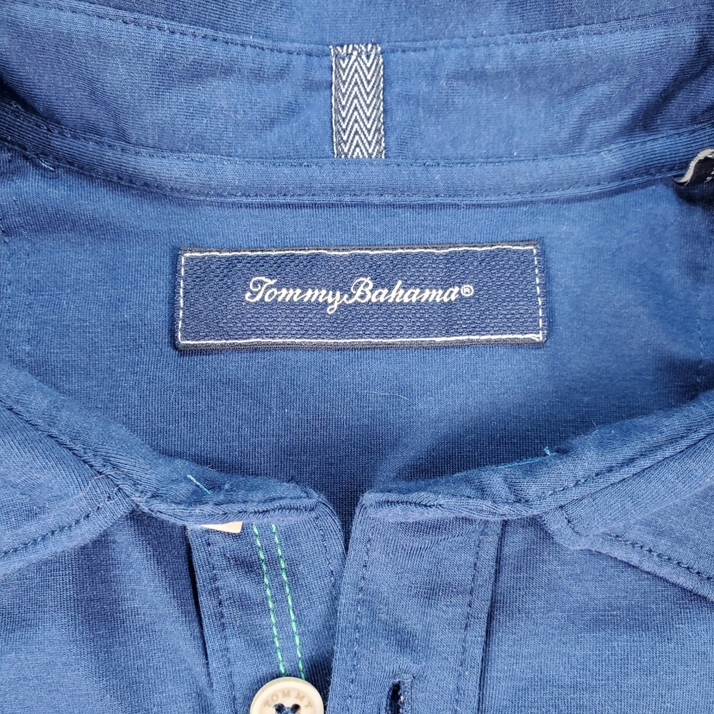 Tommy Bahama Mens Blue Marlin Logo Short Sleeve Polo Shirt Size M Cotton Modal - Picture 2 of 7